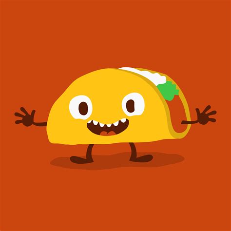 Cute Funny Cartoon Taco vector illustration 553405 Vector Art at Vecteezy