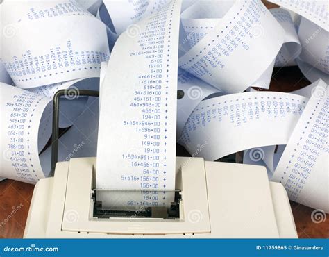 Adding Machine And Long Roll Of Paper Royalty Free Stock Photo - Image ...