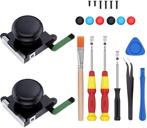 2-Pack 3D Joycon Joystick Replacement,ABLEWE Analog Thumb Stick Joy Con Repair Kit for Nintendo ...