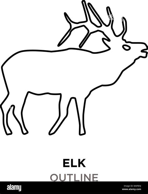 Male elk have large antlers Stock Vector Images - Alamy