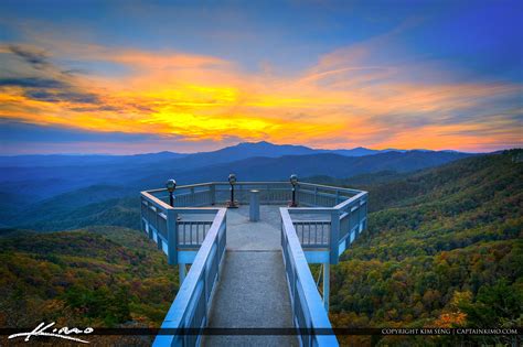 The Blowing Rock Blue Ridge Mountain Sunset North Carolina