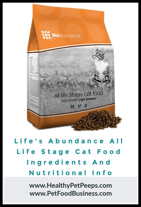 Life's Abundance All Life Stage Cat Food Ingredients And Nutritional ...