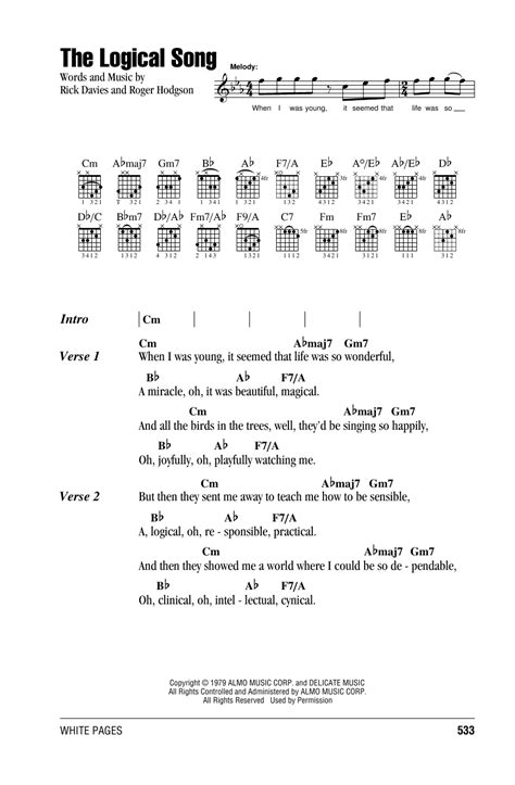 The Logical Song by Supertramp - Guitar Chords/Lyrics - Guitar Instructor