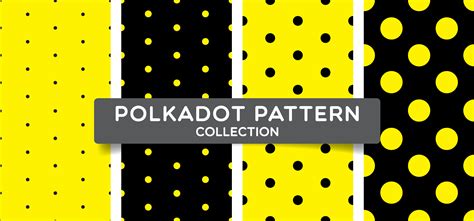 Black and yellow polka dots seamless pattern set 669000 Vector Art at ...