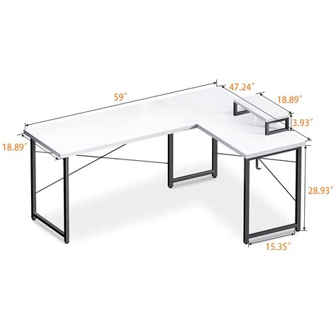 Buy ODK L Shaped Desk, 59" Computer Corner Desk, Gaming Desk, Home Office Writing Desk with ...