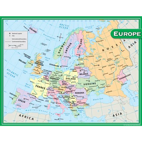 Europe Map Chart - TCR7654 | Teacher Created Resources