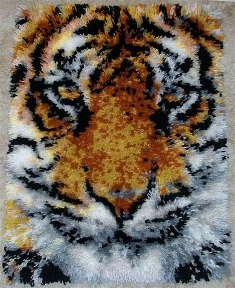 Tiger latch hook rug acrylic handmade | Latch hook rugs, Rug hooking, Latch hook rug kits