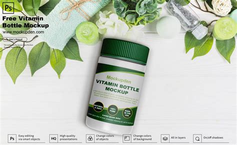 27+Best Free Vitamin Bottle Mockup PSD Template for Designer