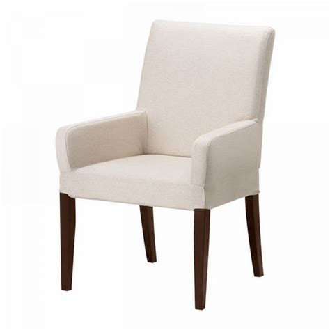 IKEA Henriksdal Chair w Arms SLIPCOVER Cover 21" 54cm LINNERYD NATURAL Beige Armrests New