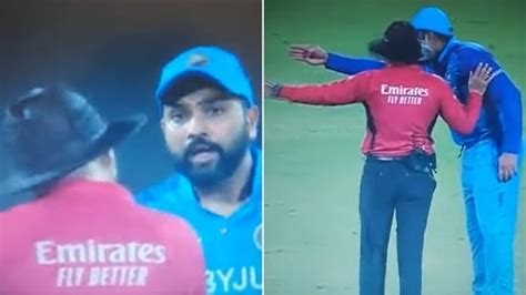 Watch: Rohit's highly-animated exchange as umpire calls wide in vital ...