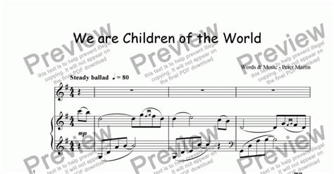 We are Children of the World - Download Sheet Music PDF file