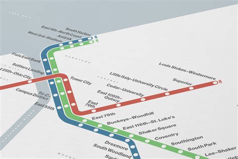 Cleveland RTA Rail Map / Ohio Rapid Transit / Minimal Poster - Etsy UK