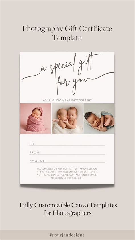 Family Photography Gift Certificate Template Printable Gift Card ...