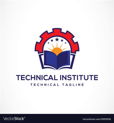 Creative gear technical study education logo Vector Image