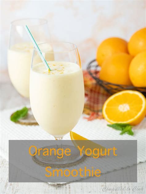 an orange yogurt smoothie in two glasses