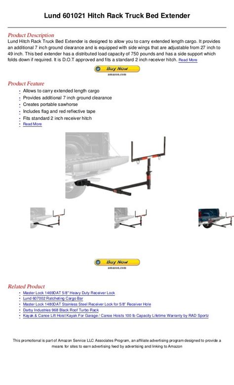 Lund 601021 hitch rack truck bed extender