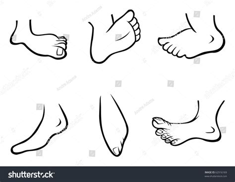 Cartoon Vector Outline Illustration Of A Feet Collection - 62916169 ...