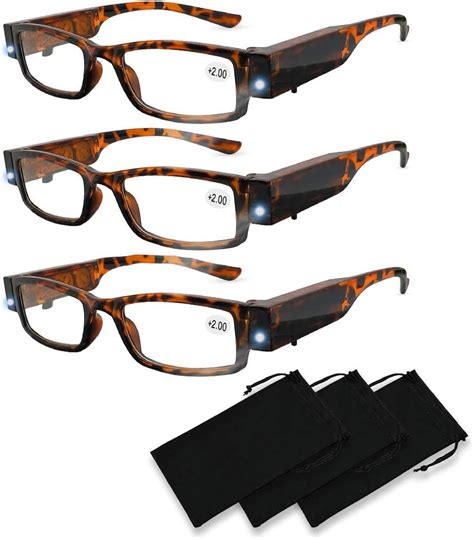 Amazon.com: Reading Glasses with Light Bright LED Readers with Lights ...