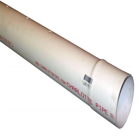 Shop Charlotte Pipe 4-in x 10-ft Perforated PVC Sewer Drain Pipe at Lowes.com