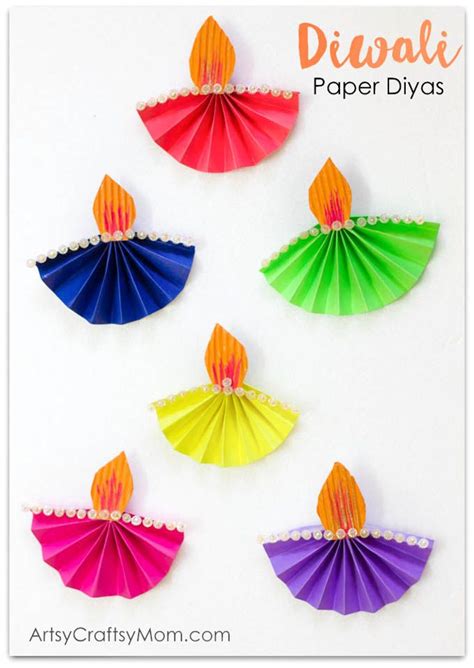 Accordion Fold Diwali Paper Diya Craft | Diwali craft, India crafts, Paper craft work