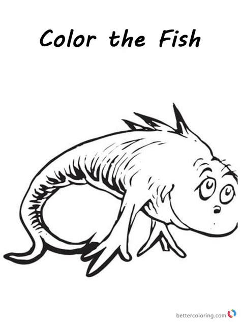 Dr Seuss One Fish Two Fish Coloring Pages Color the Fish - Free Printable Coloring Pages