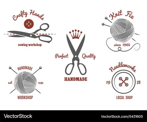 Handmade logos Royalty Free Vector Image - VectorStock