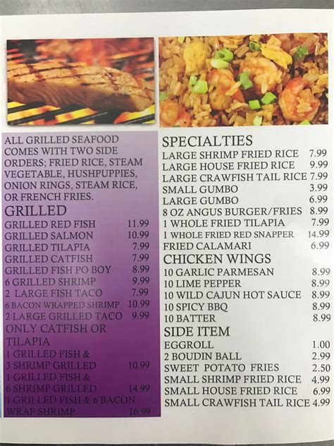 Menu at Mike's Seafood restaurant, Houston, S Texas 6