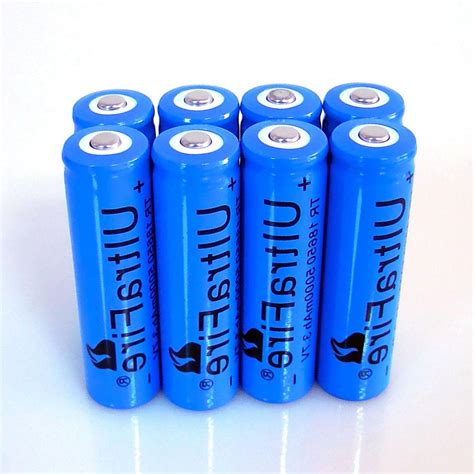 4pcs 18650 Battery 3.7V Li-ion Rechargeable 5000mah Batteries