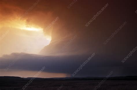 Tornado forming at sunset - Stock Image - E150/0044 - Science Photo Library