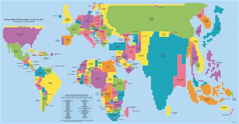 World Map Adjusted for Population Size - Maps on the Web