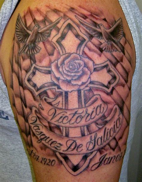 39+ Memorial Cross Tattoos Ideas