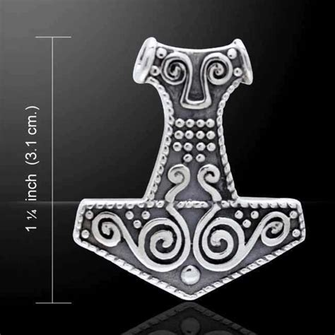 Thors Hammer Mjolnir Pendant in Sterling Silver - Mjolnir, Asatru