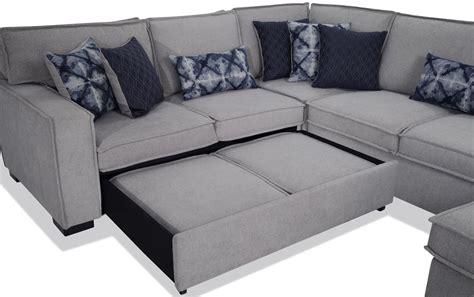 Playscape Gray 4 Piece Left Arm Facing Sectional | Bobs.com Sectional Bed, Family Room Sectional ...