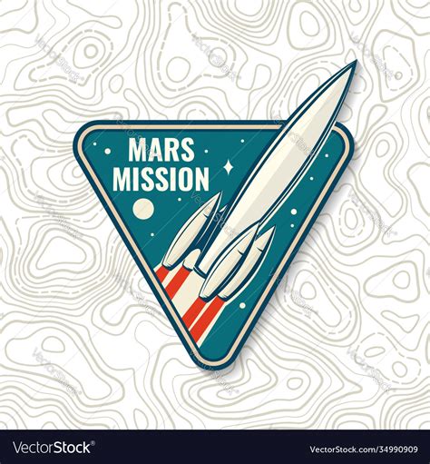 Mars mission logo badge patch concept Royalty Free Vector