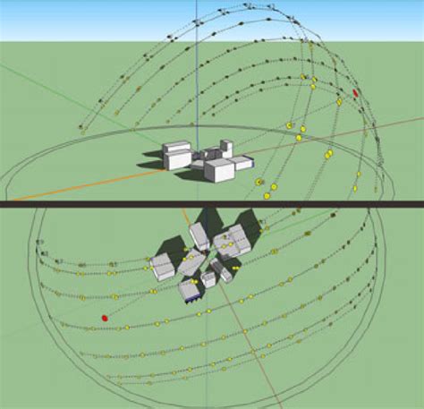 Sun Path and Sun Position visualization as part of the working 3D model. | Download Scientific ...