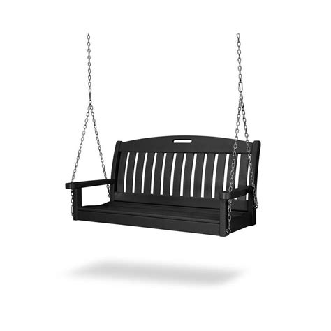 POLYWOOD Nautical 2-Person Black Outdoor Swing at Lowes.com