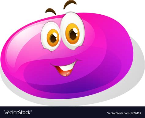 Purple slime with smiling face Royalty Free Vector Image