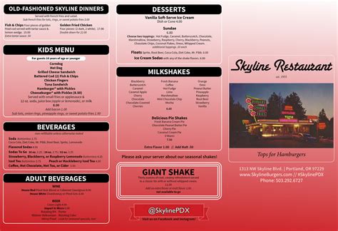 Menu - Skyline Restaurant