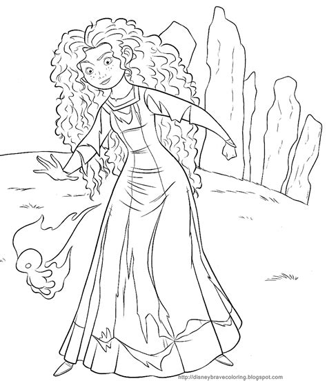 BRAVE MERIDA COLORING PAGES