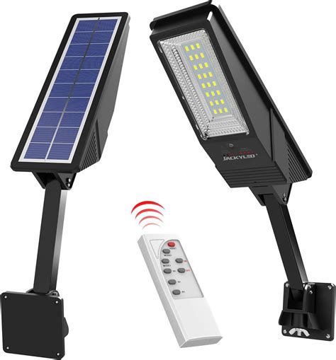 4000mAh Solar Lights Outdoor with Remote JACKYLED 1000LM Solar Motion Sensor Wall Light with ...