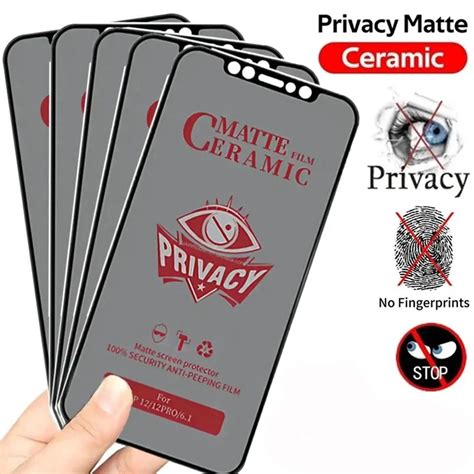 Matte Anti Spy Ceramic Film For iPhone 11 12 13 14 Pro Max 6 6S 7 8 ...