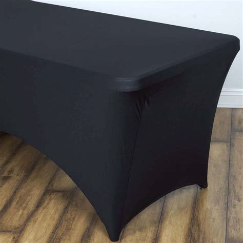 8FT Black Rectangular Stretch Spandex Tablecloth | Table cloth, Wedding ...