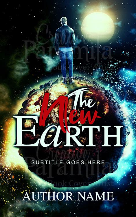 The new earth man earth and moon book cover premade book cover