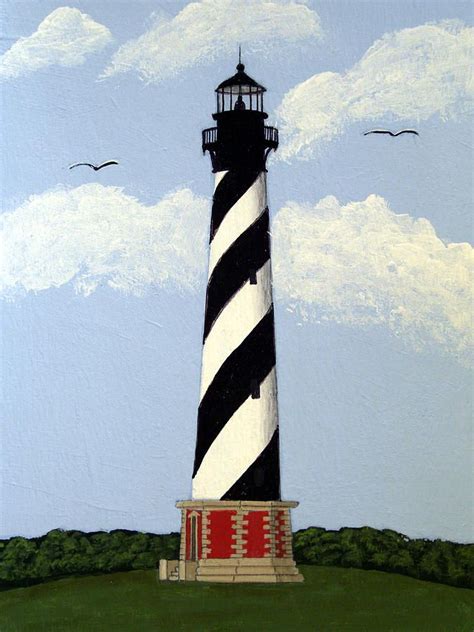 Cape Hatteras Lighthouse, School Murals, Lighthouse Painting, White ...