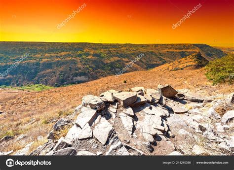 Gamla Nature Reserve Located Golan Heights Israel Sunrise View ...