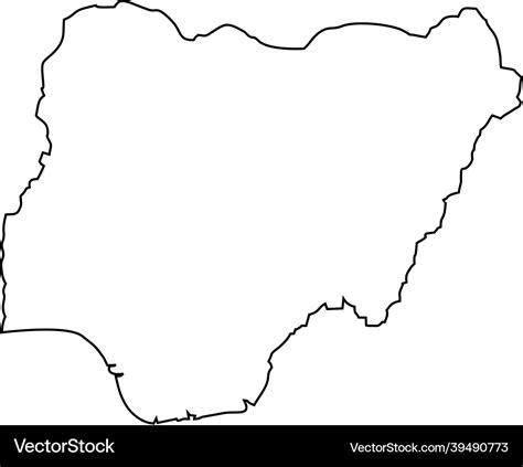 Outline of the map of nigeria Royalty Free Vector Image