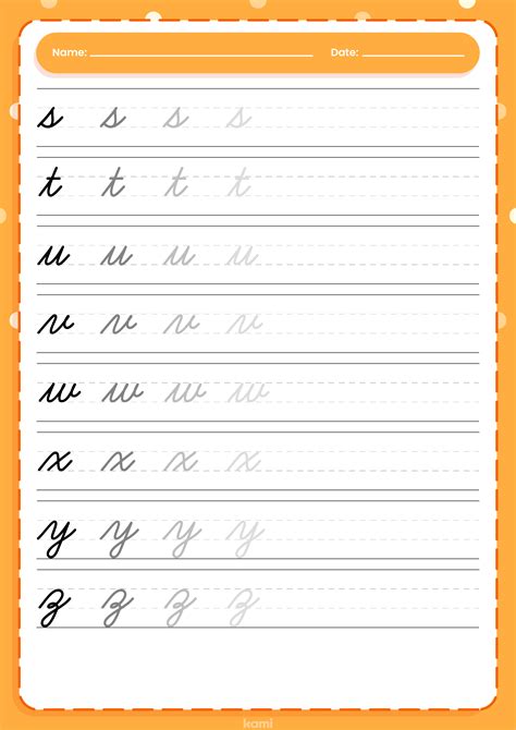 Cursive Handwriting Worksheet | Lowercase for Teachers | Perfect for grades 1st, 2nd, 3rd, 4th ...