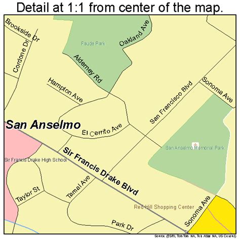 San Anselmo California Street Map 0664434