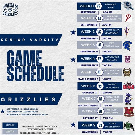 GW Graham Grizzlies 2023 Football Schedules Released – FVN