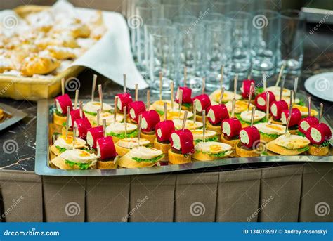 Cold Appetizers on the Buffet Table Stock Image - Image of appetizer, appetite: 134078997